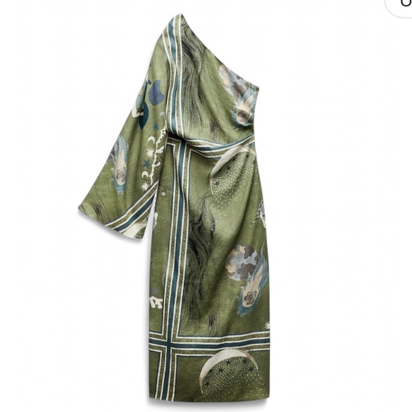 ASYMMETRICAL PRINTED DRESS – ZW COLLECTION - Picture 4 of 6